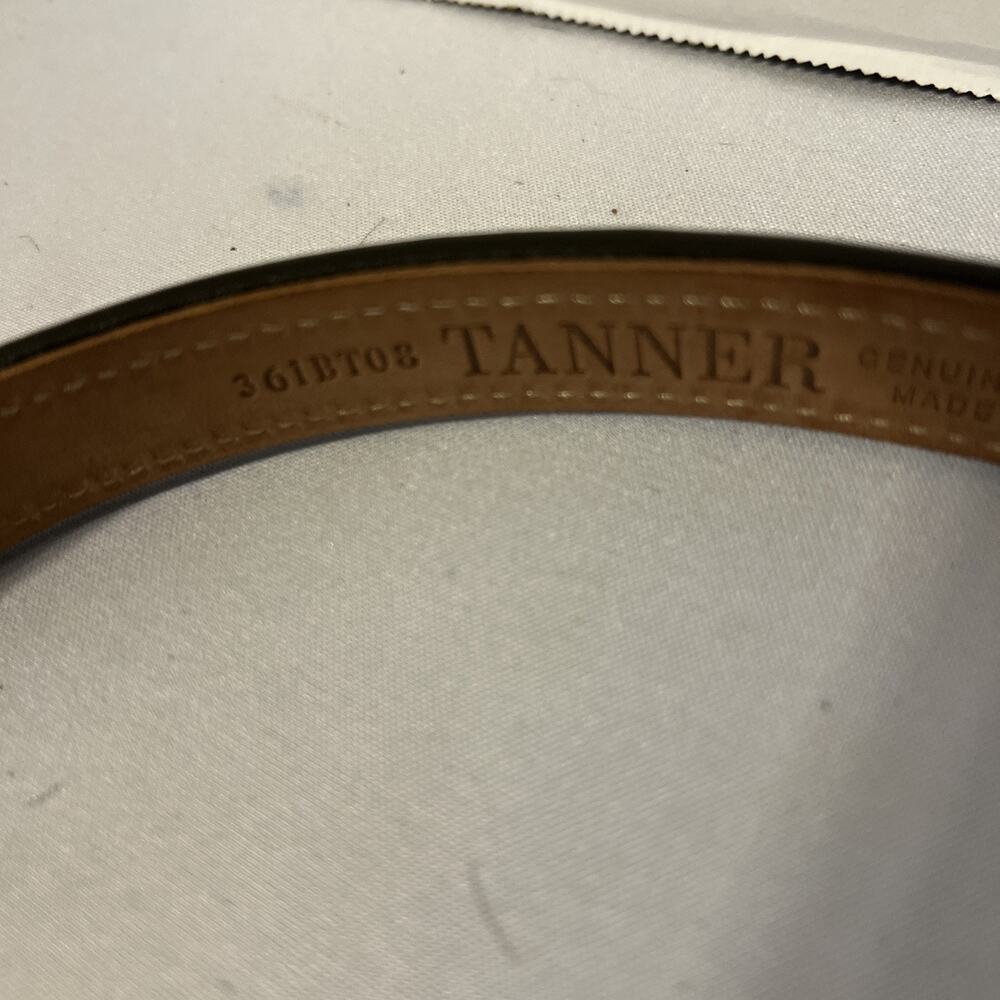 Tanner Women’s Dark Leather Belt Made In Italy 361bt08. Size 36 - Picture 3 of 6